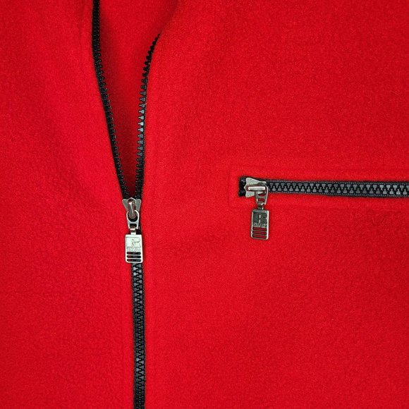 Vintage Russell Athletic Malden Mills Polar‎ Fleece Vest Sweatshirt Large Red - Picture 3 of 11